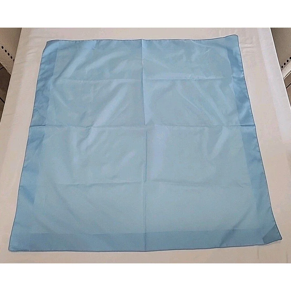 Vintage Italian Square Scarf 100% Polyester Solid Blue 26.5